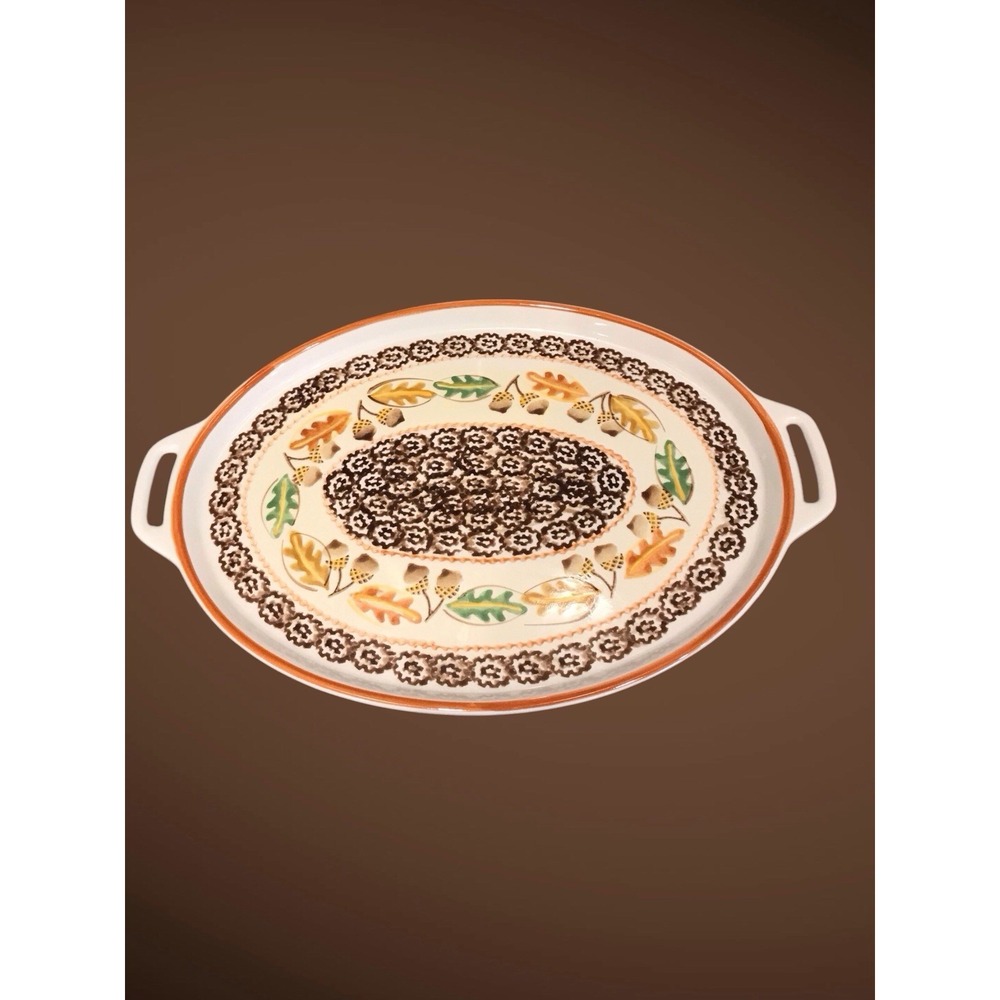 Temptations‎ By Tara Old World Fall Harvest Oval Tray Platter EXCELLENT